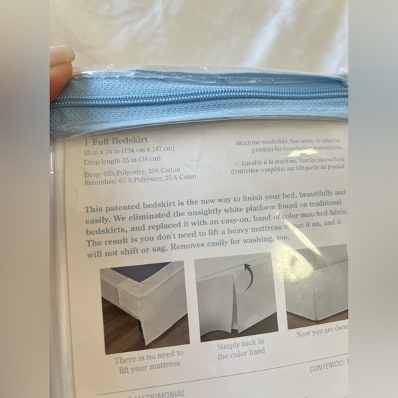 Nestwell | Full Size | White Cotton Blend Wraparound Bedskirt 15” Drop NIP - Picture 3 of 5